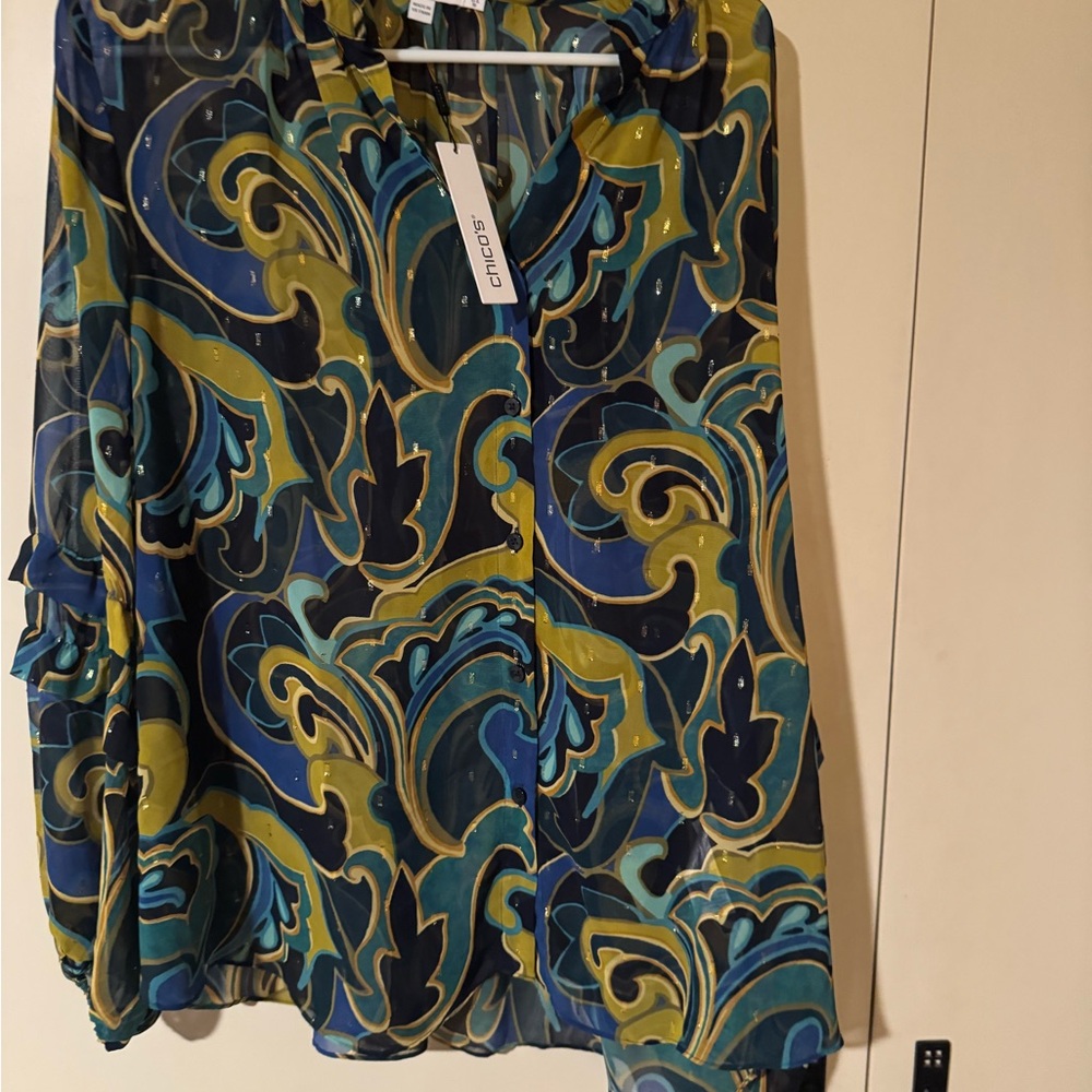 Chico's Multicolor Swirl Blouse